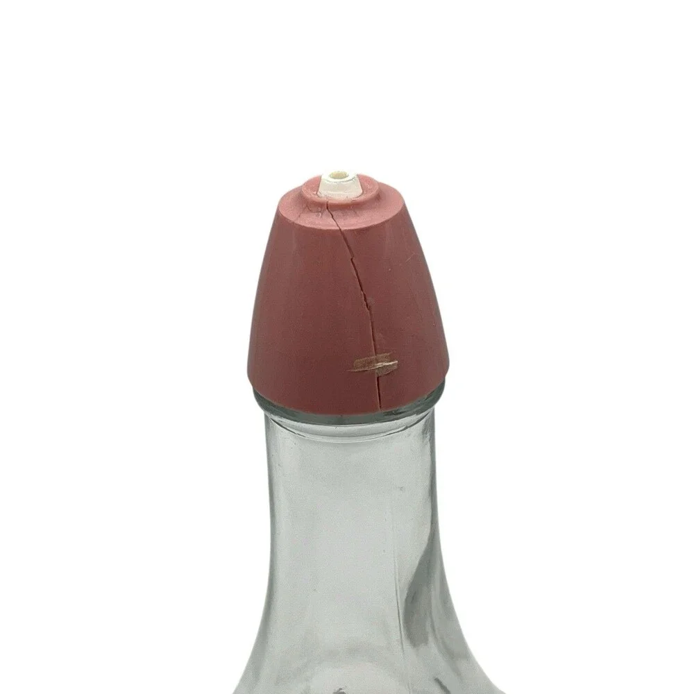 Vintage Gemco Oil & Vinegar Cruet with Pink Plastic Top USA Glass 14 Used - Picture 3 of 6